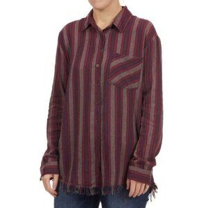 Women’s Angie Button Up‎ Top Red Size Small Wine